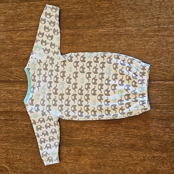 babysoy Elephant Pattern Kimono Gown Sleeper Sack, Size 0-3 Months - Picture 7 of 7